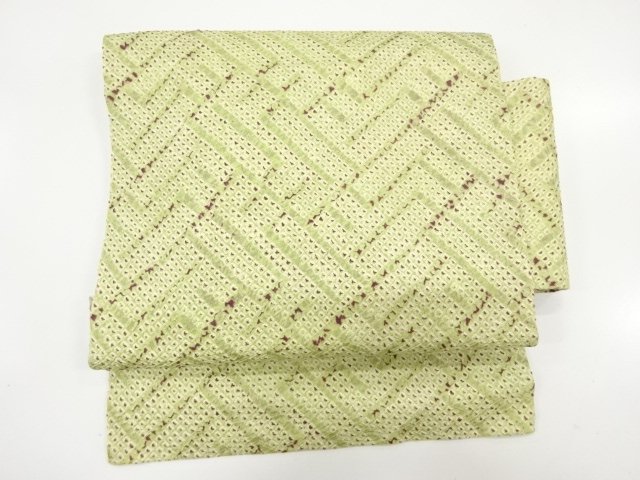 本総絞り　変わり桧垣模様　作り帯
